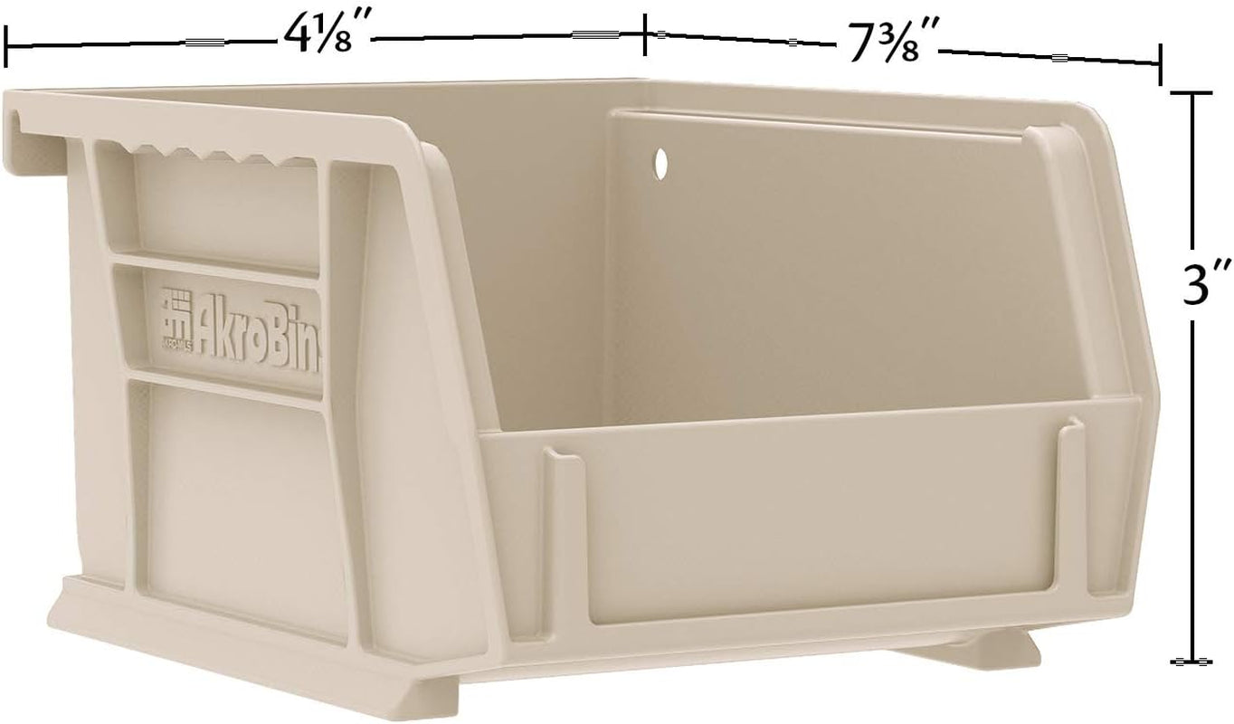 30220 Akrobins Plastic Hanging Stackable Storage Organizer Bin, 7-Inch X 4-Inch X 3-Inch, Red, 24-Pack